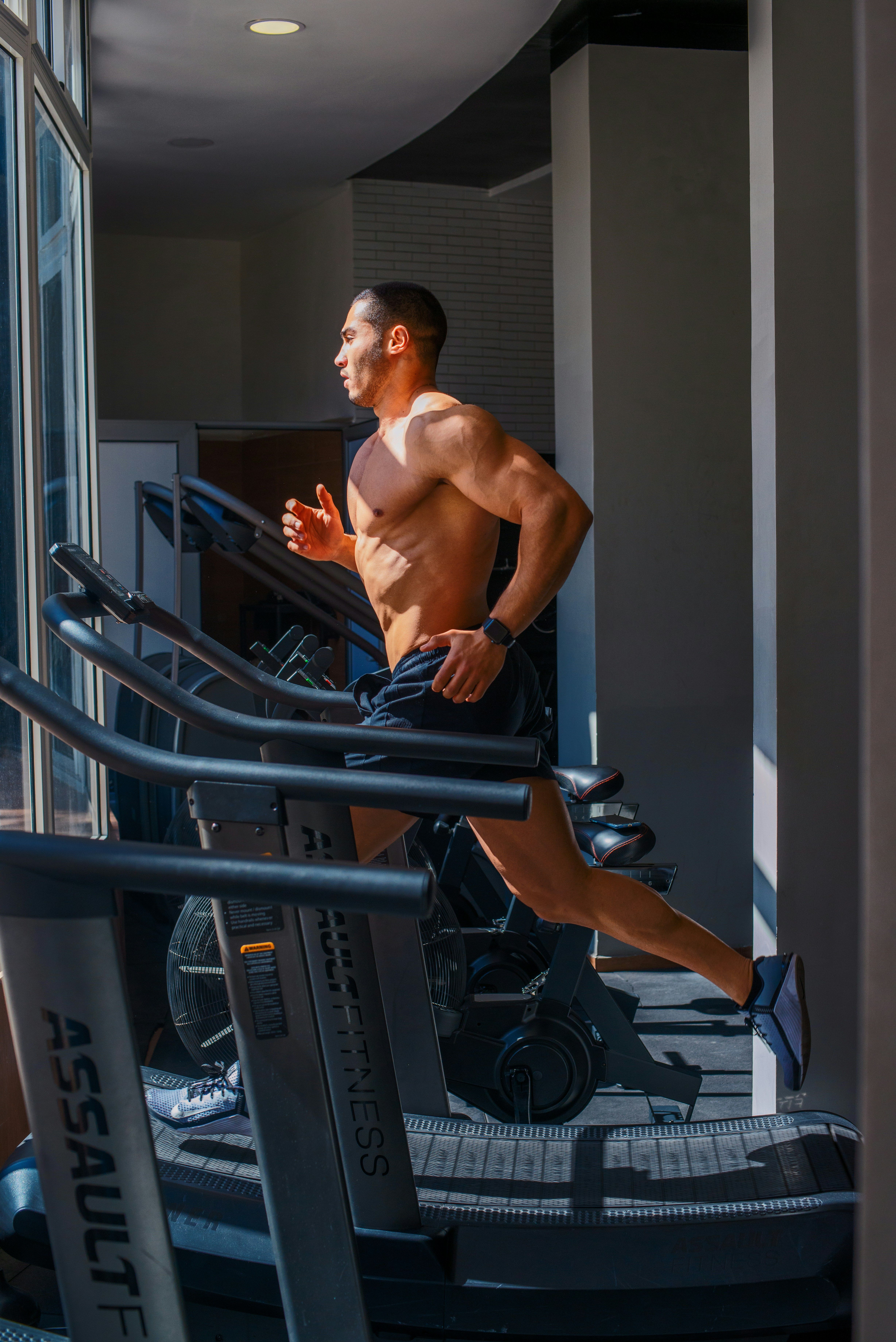 Woman doing cardio workout on treadmill